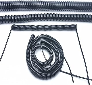 Spring Spiral Wire and Cable 8 core 9 core 10 core 14 core 22AWG Black Power Cord Expandable Wire (Size : Stretch 1 Meter, Color : 9-core)