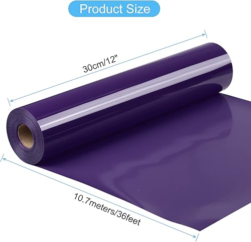 Miniatura 2 de MECCANIXITY Rollos de vinilo de transferencia de calor, vinilo HTV de 12 pulgadas x 35 pies, vinilo morado HTV para planchar sobre vinilo térmico
