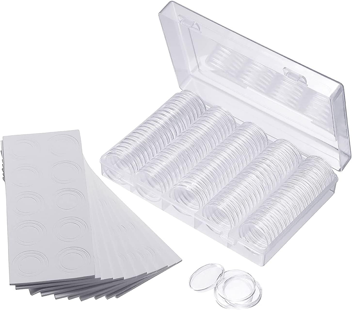 MUROAD 41mm Capsule Di Monete, 60 Pezzi Moneta Capsule Plastica Con Guarnizioni In Schiuma, Scatola Portamonete Di Nuovo Design Per Collezione Di Monete - Foto 13