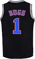 Vista 4 de Camiseta de baloncesto juvenil #1 Moive Space Jam Jerseys Bugs Camisetas para niños Negro