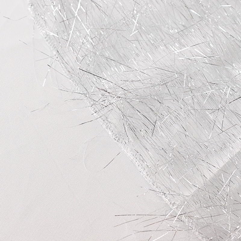 Miniatura 7 de Mantel redondo de poliéster de oropel metálico plateado de 120 pulgadas, suministros para decoración del hogar, bodas, fiestas, eventos, recepción,