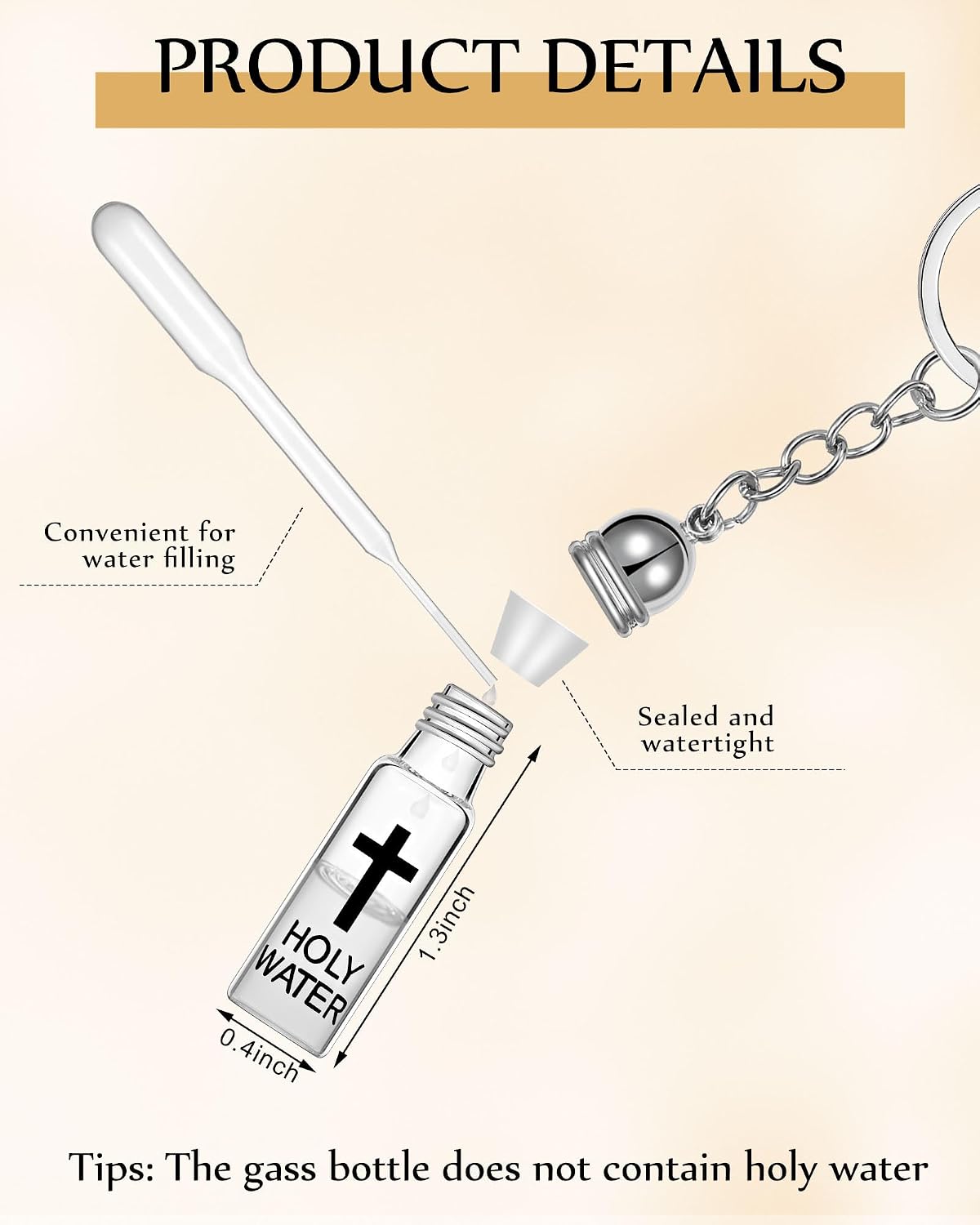Blushtier 20 Set Holy Water Bottle Keychain with Rosary Bead Crucifix Organza Bags Catholic Gifts for Baptism Favors First Communion (Colorful)