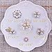 Pearl Rhinestone Buttons18pcs Rhinestone Pearl Embellishments Pearl Brooch Alloy Pendants for Jewelry Making Clothes Bags Shoes Supplies and Wedding Bouquet DIY
