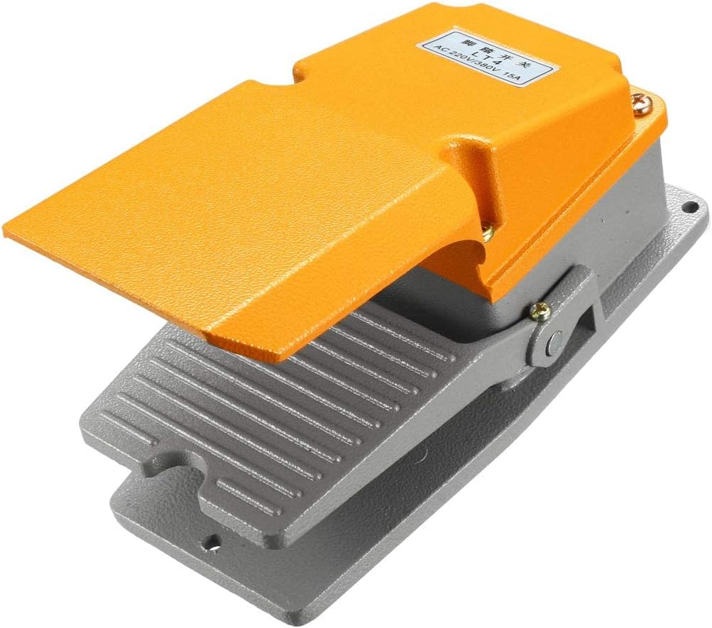 Dehmy LT4 SPDT NO NC 15A Aluminum Case Industrial Electric Foot Pedal Switch with Guard
