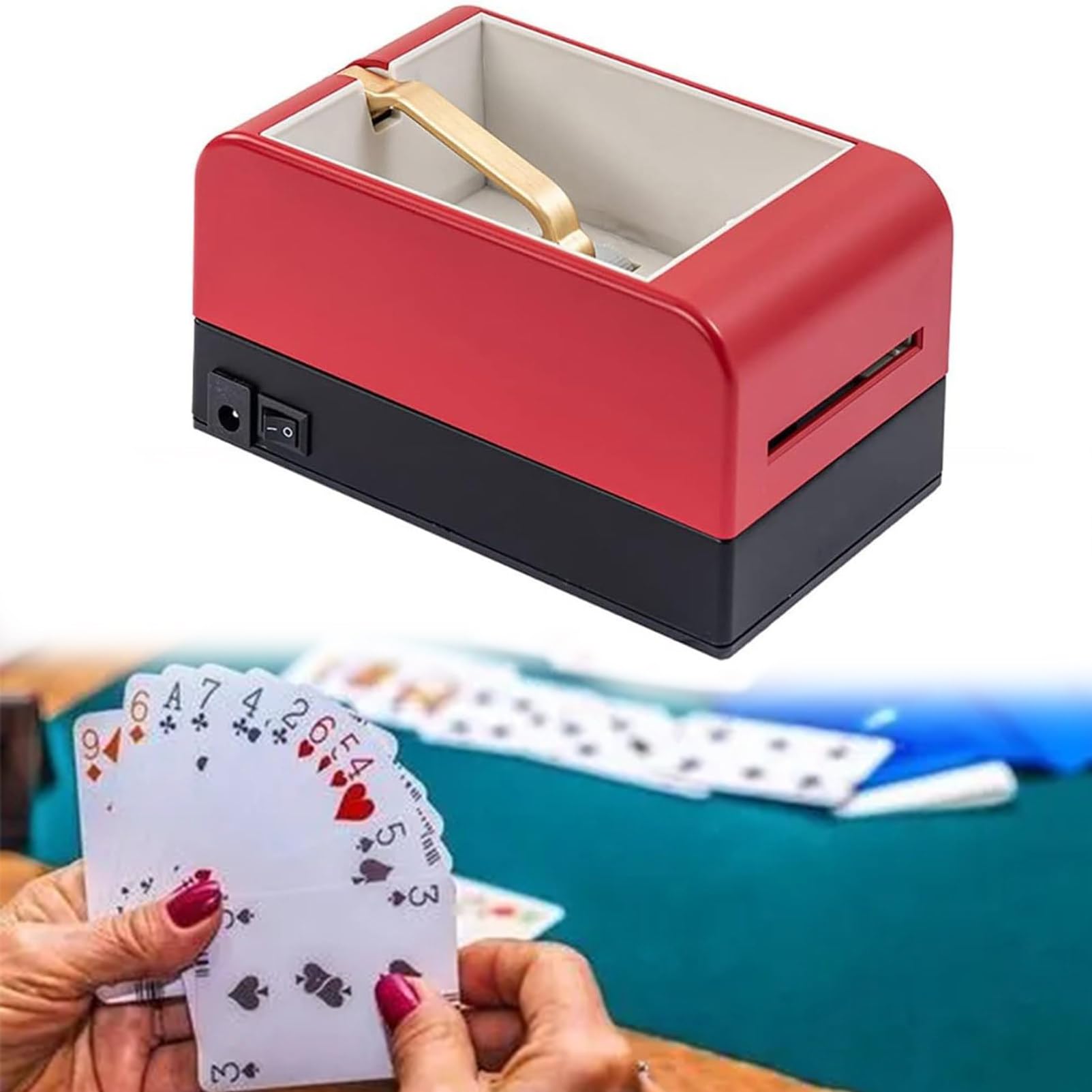 RayGenius Barajador De Cartas AutomáTico, MáQuina De Cartas A Pilas, Barajador De Cartas De Casino EléCtrico para Uno, Blackjack, Texas Hold'em, Juegos De Cartas En Casa