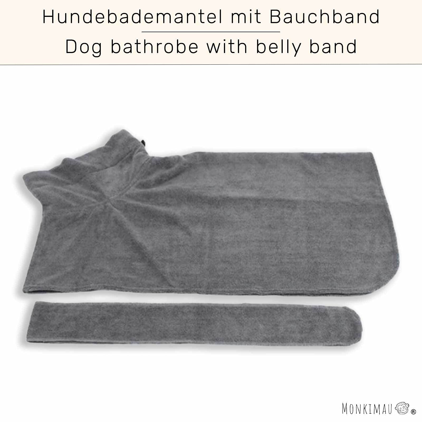 Monkimau Hundebademantel aus Mikrofaser für kleine mittelgroße große Hunde (L)