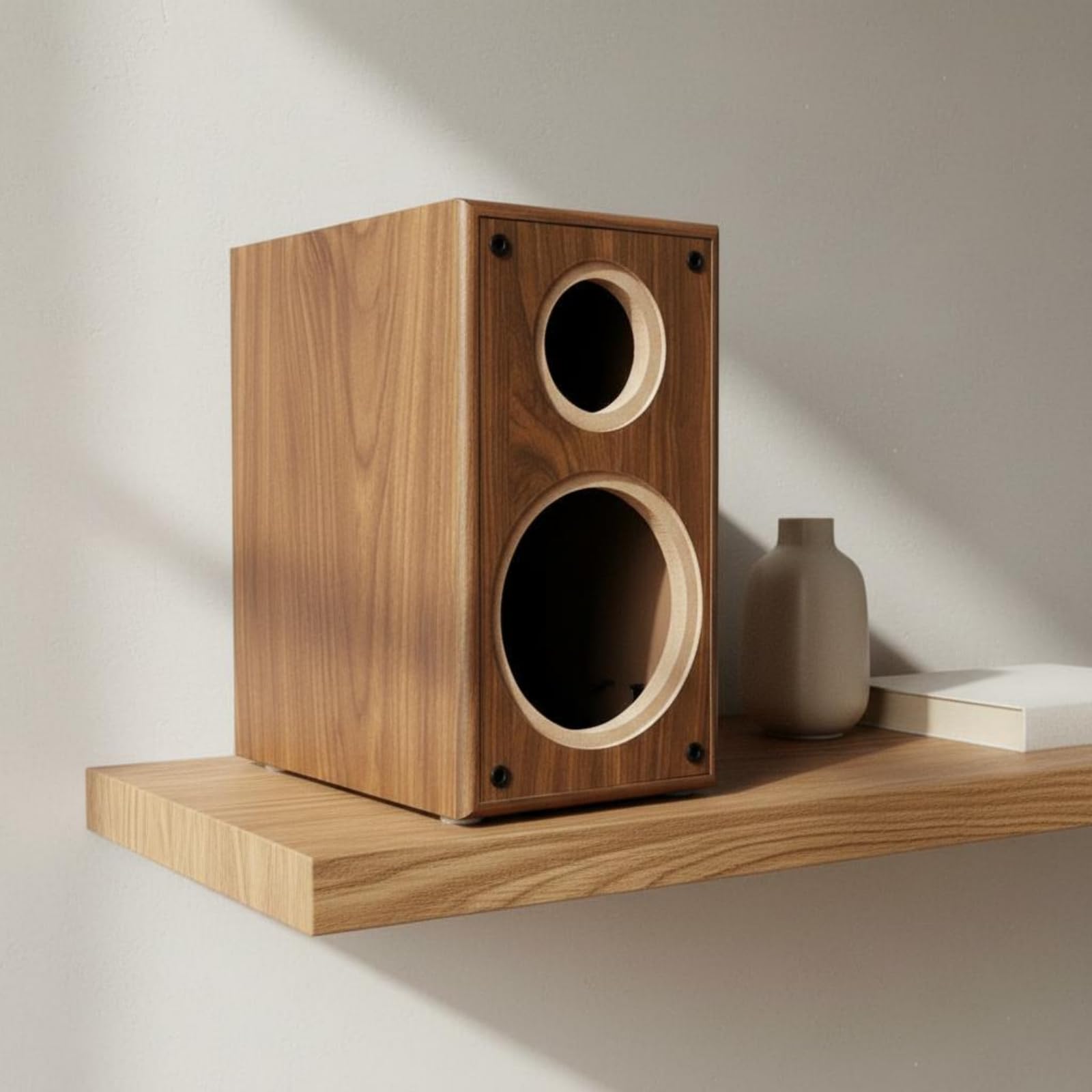 Audio Cabinet Cassa Acustica Ventilata in Legno Struttura per Altoparlanti Box con Alloggiamento Regolabile Look Classico Legno Adatto per Home Theater Officina Fai da Hobby, Acero Marrone