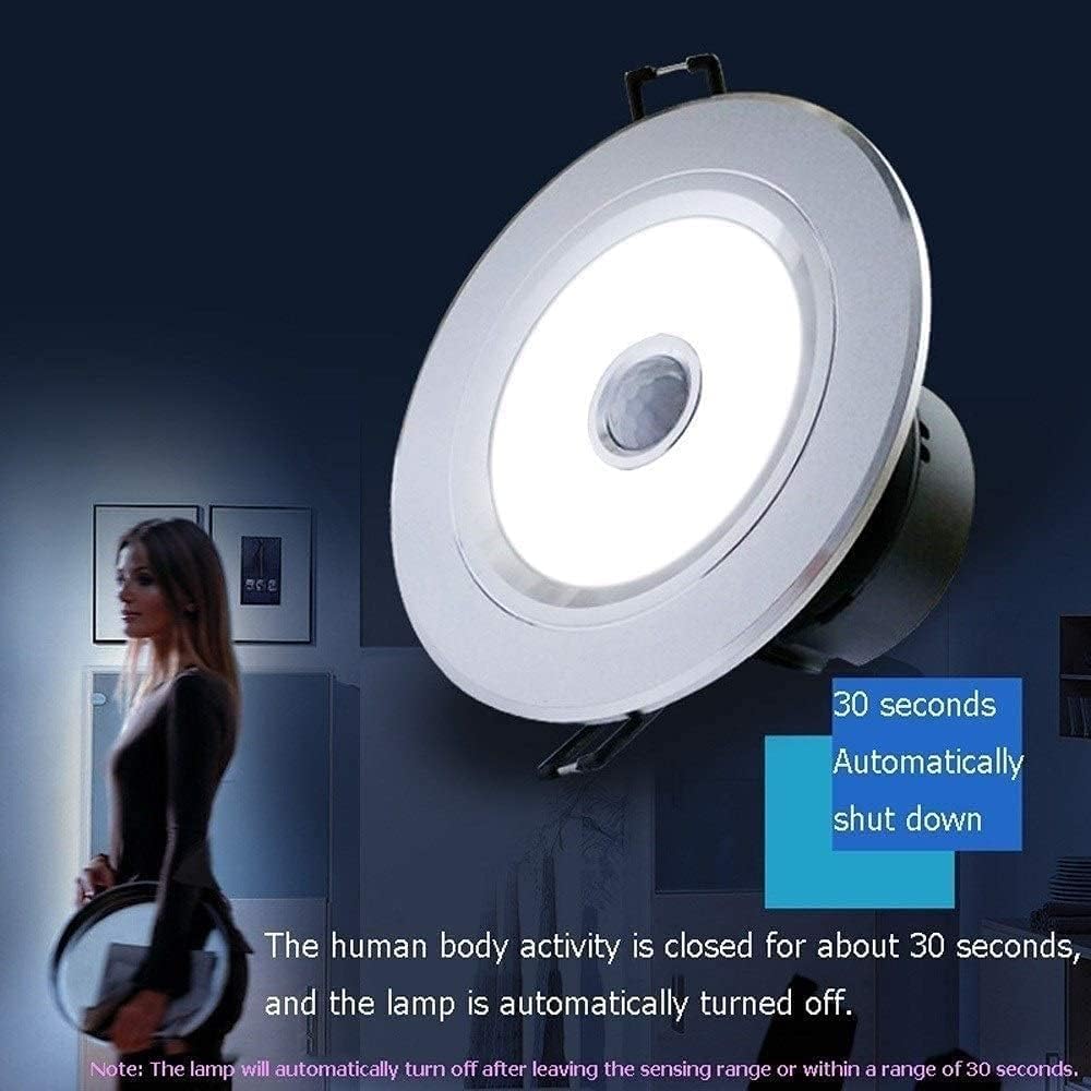 Pendant Lights 5W LED Infrared Sensor Downlight with Light Control Recessed Ceiling Light Spotlight, Spot Lighting Fixtures Compatible with Hallway Living Room Kitchen Island- (Color : 6000k)