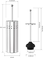 Vista 5 de DOWRY Émbolo de inodoro antimanos con soporte para baño, potente ventosa de fuerza eficiente, resistente, limpieza profunda cromada