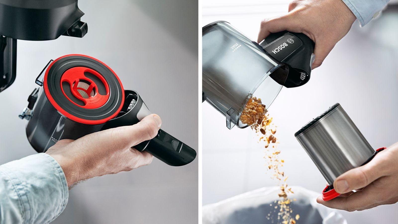 Bosch Unlimited Serie 7, Scopa Elettrica Senza Fili, Batteria Ricaricabile 3,0 Ah, Flex Tube, Aspirapolvere Portatile dal Design Leggero, Accessori, Luci LED, Grigio Scuro, BCS711A