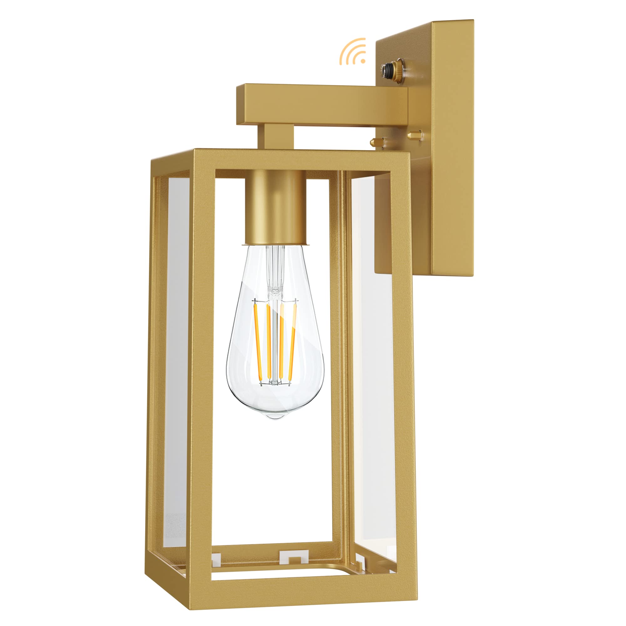 SHINE HAI Dusk to Dawn Outdoor Wall Lantern, Exterior Wall Sconce Sensor Light Fixture with E27 Base Socket, Waterproof Wall Mount Lights, Wall Lamp with Clear Glass Shade for Garage, Doorway