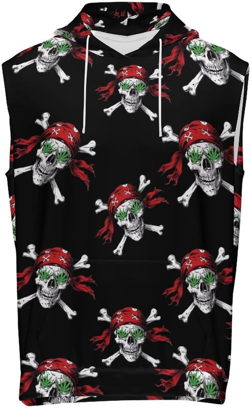 Men's Workout Hooded Tank Tops Sleeveless Muscle Gym T-Shirts