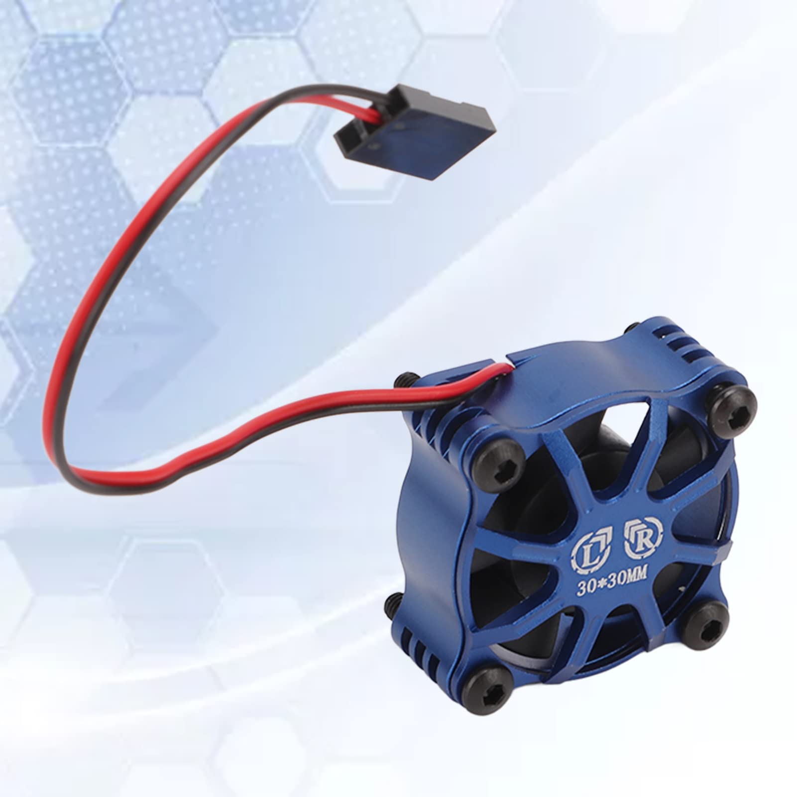 Ventilateur de refroidissement RC en alliage d'aluminium, 30x30mm, vitesse de refroidissement rapide, Structure ferme, moteur RC pour voiture 1/10 1/12 1/8 RC (Bleue
