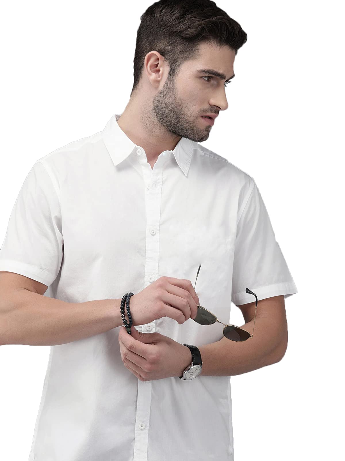 U-Turn Men's Cotton Half Sleeve Casual/Formal Shirt