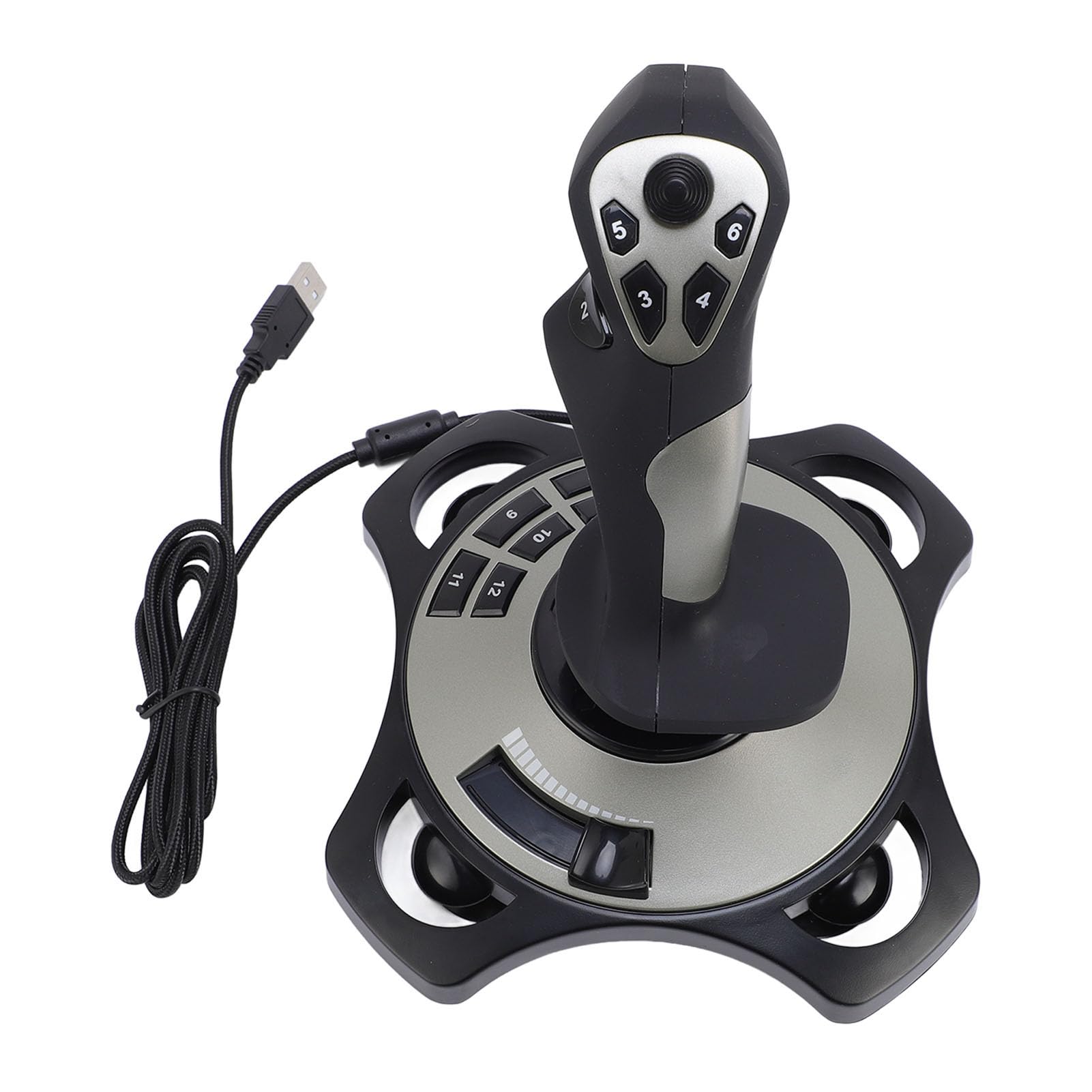 Tomantery Controlador de Joystick Flight Simulator USB con Cable con Vibración y Acelerador para Entusiastas de los Juegos