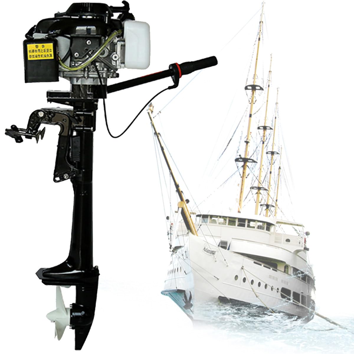 HANGKAI 4HP Moteur de bateau robuste 4 temps 55CC Moteur de bateau hors-bord Système CDI de refroidissement par air HANGKAI 4HP Moteur de bateau robuste 4 temps 55CC Moteur de bateau hors-bord Système CDI de refroidissement par air