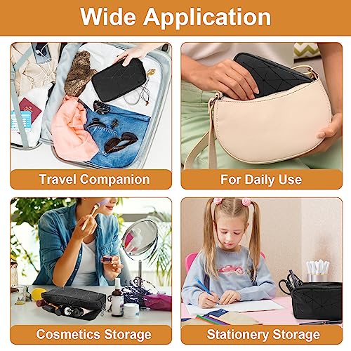 Image of Likesing Period Bag Pouch, Leather Tampon Holder for Purse-Black | PU Period Pouches for Teen Girls, Women Portable Sanitary Napkin Storage Bag, Feminine Sanitary Bags Emergency Pad Pouch
