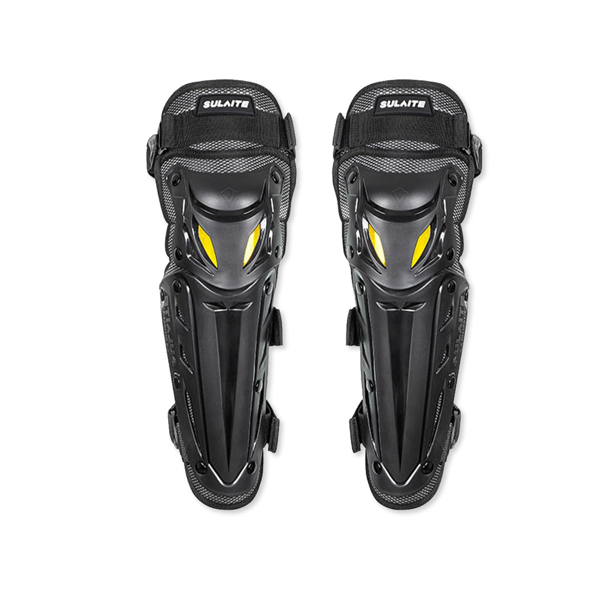 Rodilleras Moto,Rodilleras MTB,Rodilleras Motocross con Carcasa de PP de Alta Resistencia y Acolchado de EVA de Alta Densidad,3 Bandas Elásticas Altas para una Sujeción más Segura