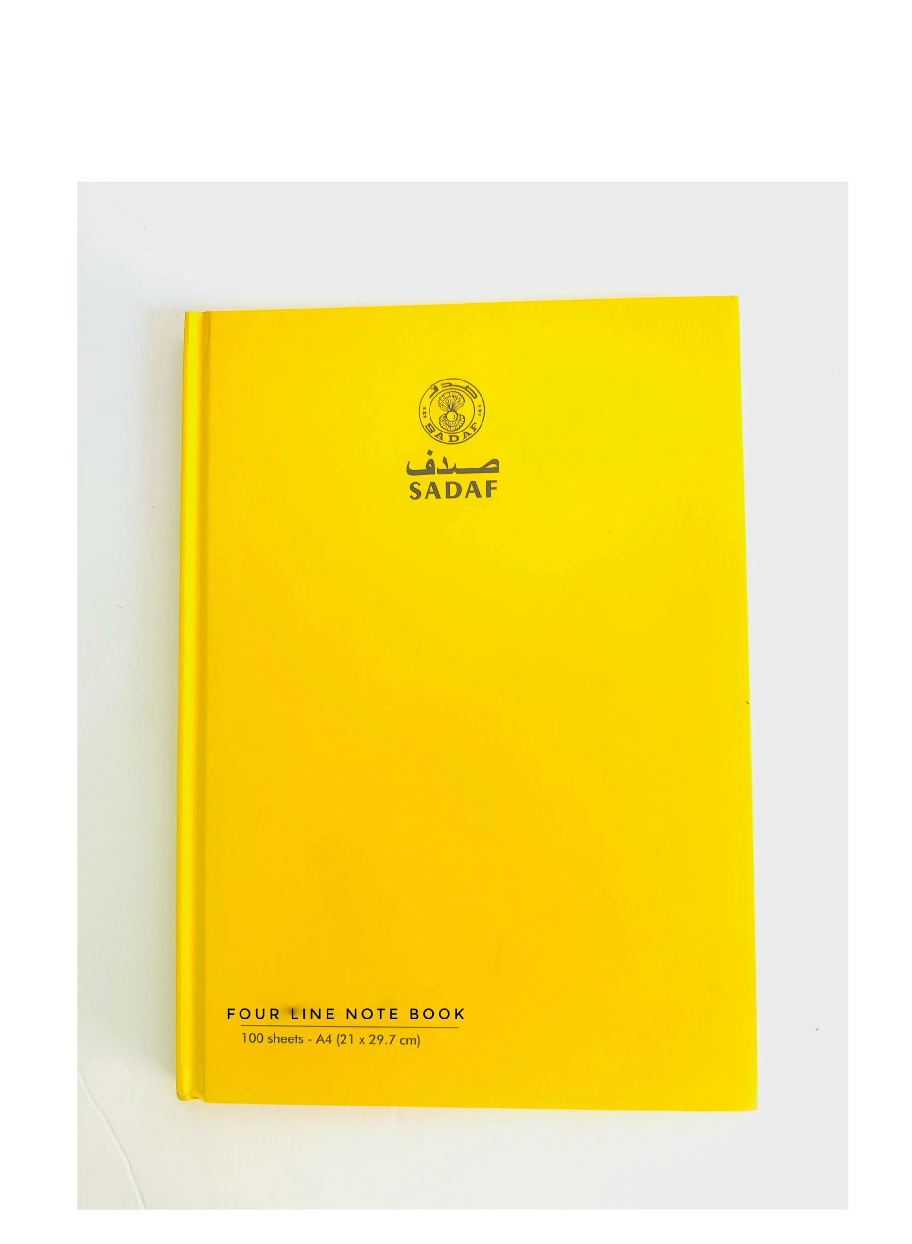 Sadaf 100-Sheet Four Line Hard Cover Notebook, A4 Size, Yellow