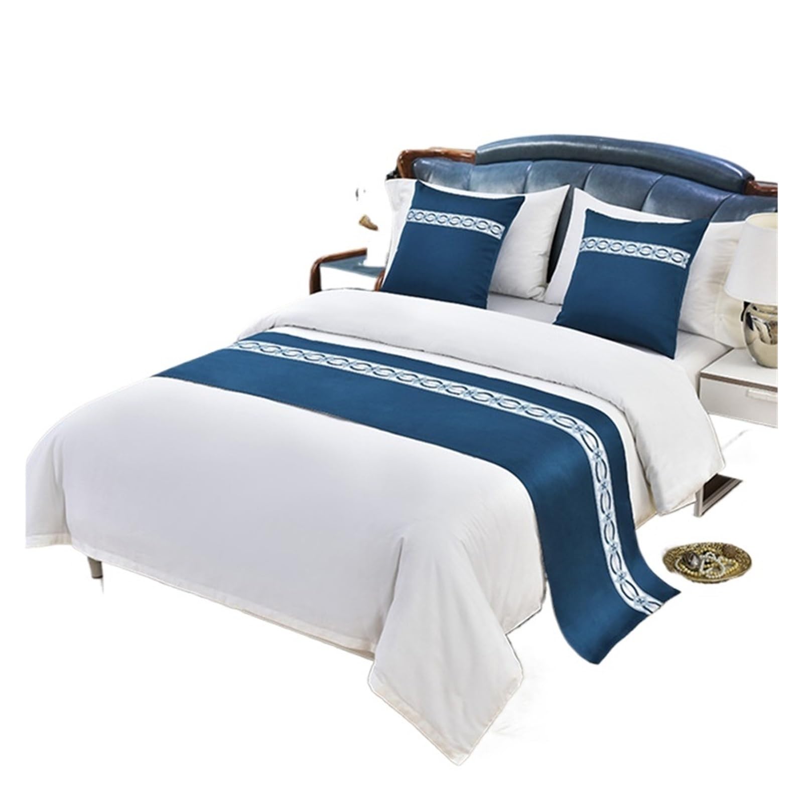 SHENJMAI Bed Runner Bed Flag Solid Color Runners Throw Bedding Modern Spread Patchwork Home Hotel Decoration Bedspreads(G,50x180cm 1pcs)