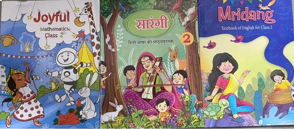 NCERT Class 2 Textbook Sarangi, Joyfull Mathematics & Mridang (Set Of 3 Books) 2024 Edition