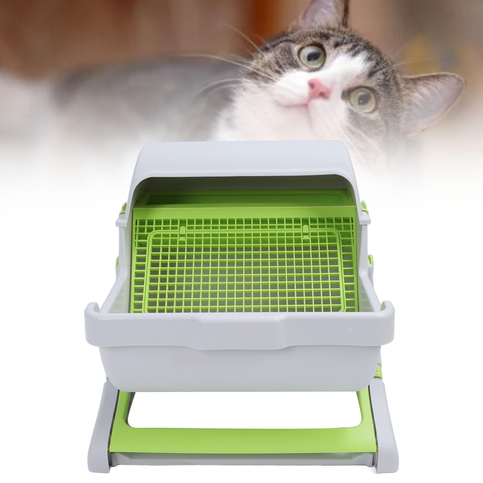 Lettiera per Gatti Autopulente, Lettiera per Gatti Grande per Pulizia Semiautomatica Efficace per Piccoli Domestici da Interni
