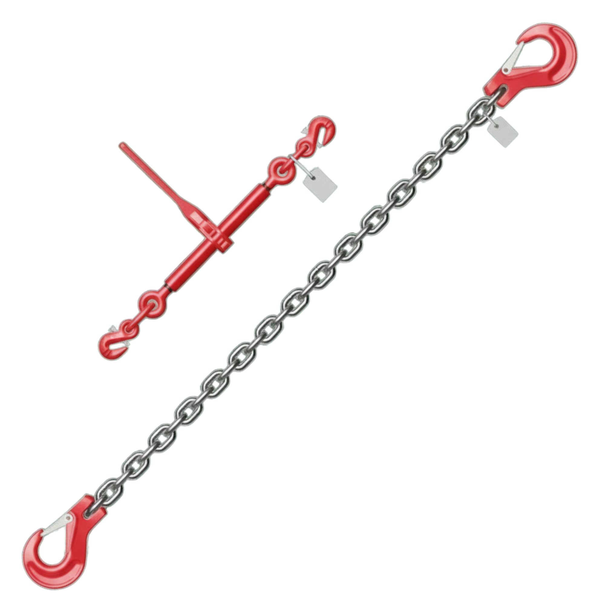 Zurrkette 2-teilig mit Ratschenlastspanner 6mm/8mm/10mm GK8 verzinkt | EN 12195-3 | LC 2200/4000/6300 daN | Ladungssicherung LKW (2m - 6mm)