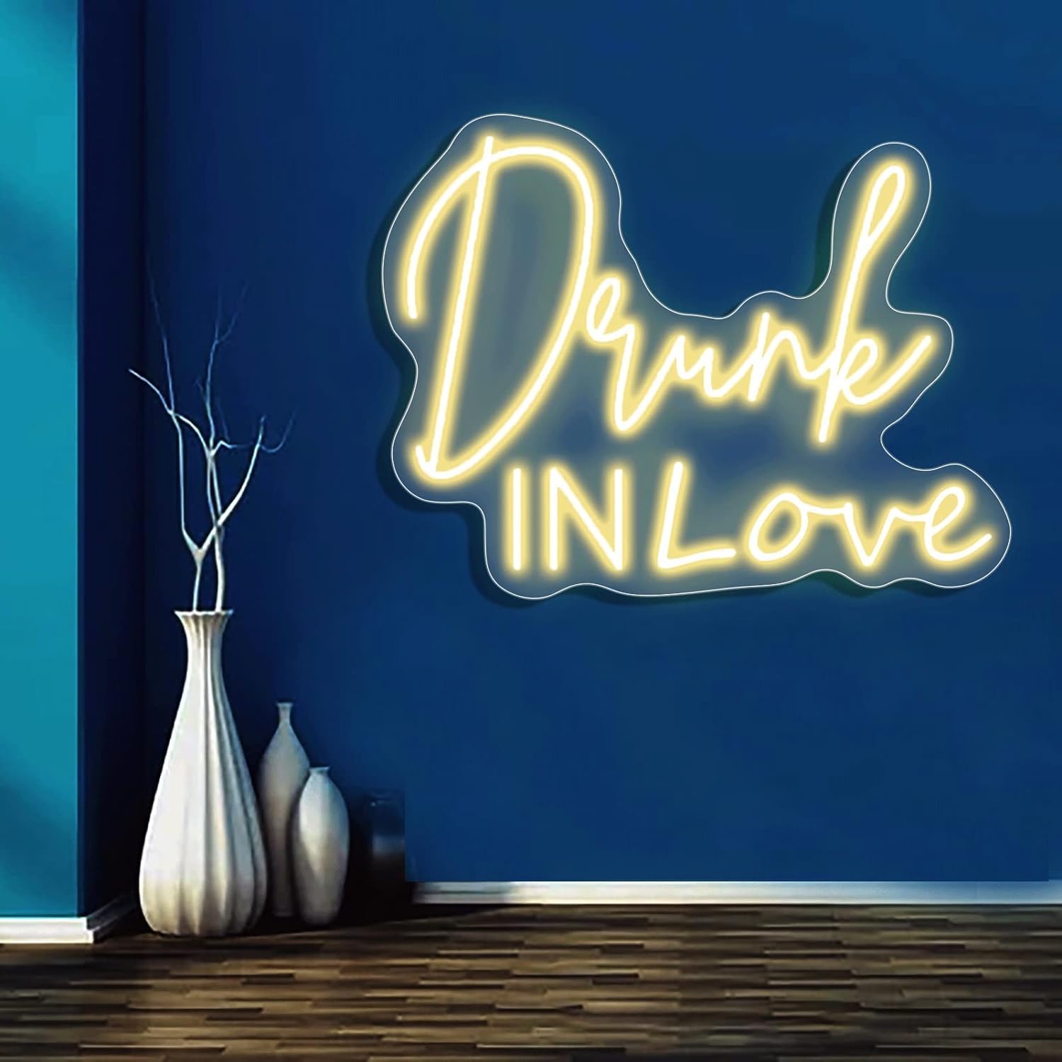 Neon LED znak świetlny pijany w miłości neony na dekoracje ścienne weselne niestandardowe światła neonowe do sypialni wystrój domu zaręczyny prezent 60x40cm