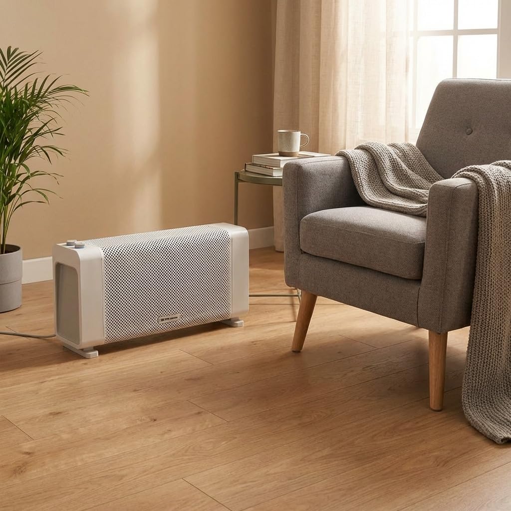 Suinga Radiador de Mica Bajo Consumo 2000W | Estufa de Mica con 2 Potencias de Calor | Radiador Electrico Gris