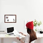 TORASO Dry Erase White Board, Magnetic Whiteboard for Wall, Office/School/Home, 8.5"x 12",Hanging Board for Decoration/Planning/Kitchen Grocery List/Drawing/Memo, Walnut Wood Frame, (BB-BN-2232)