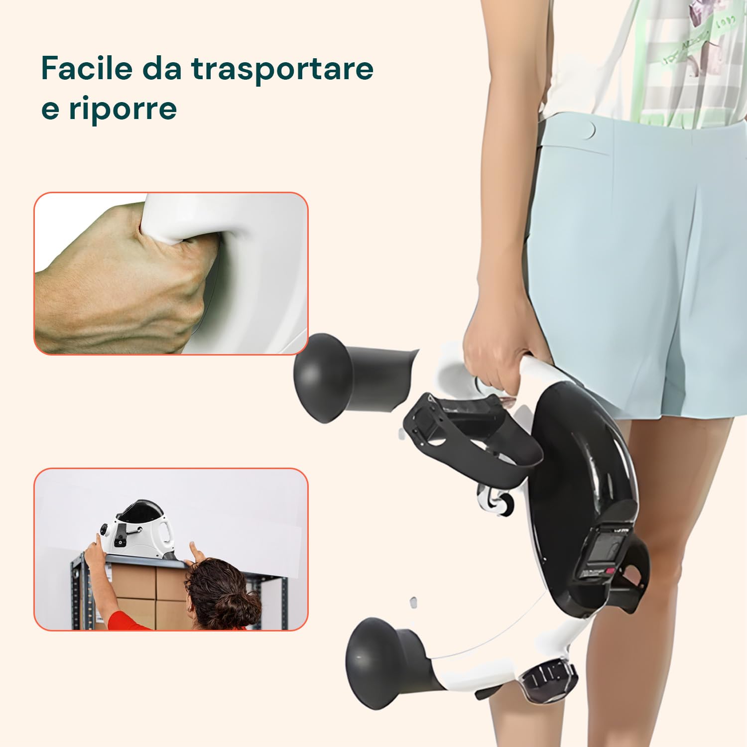 Avilia - Pedaliera Fitness Compatta per Braccia e Gambe con Display LCD, Resistenza Regolabile e Pedali Antiscivolo, Ideale per Anziani, Riabilitazione e Allenamento Domestico