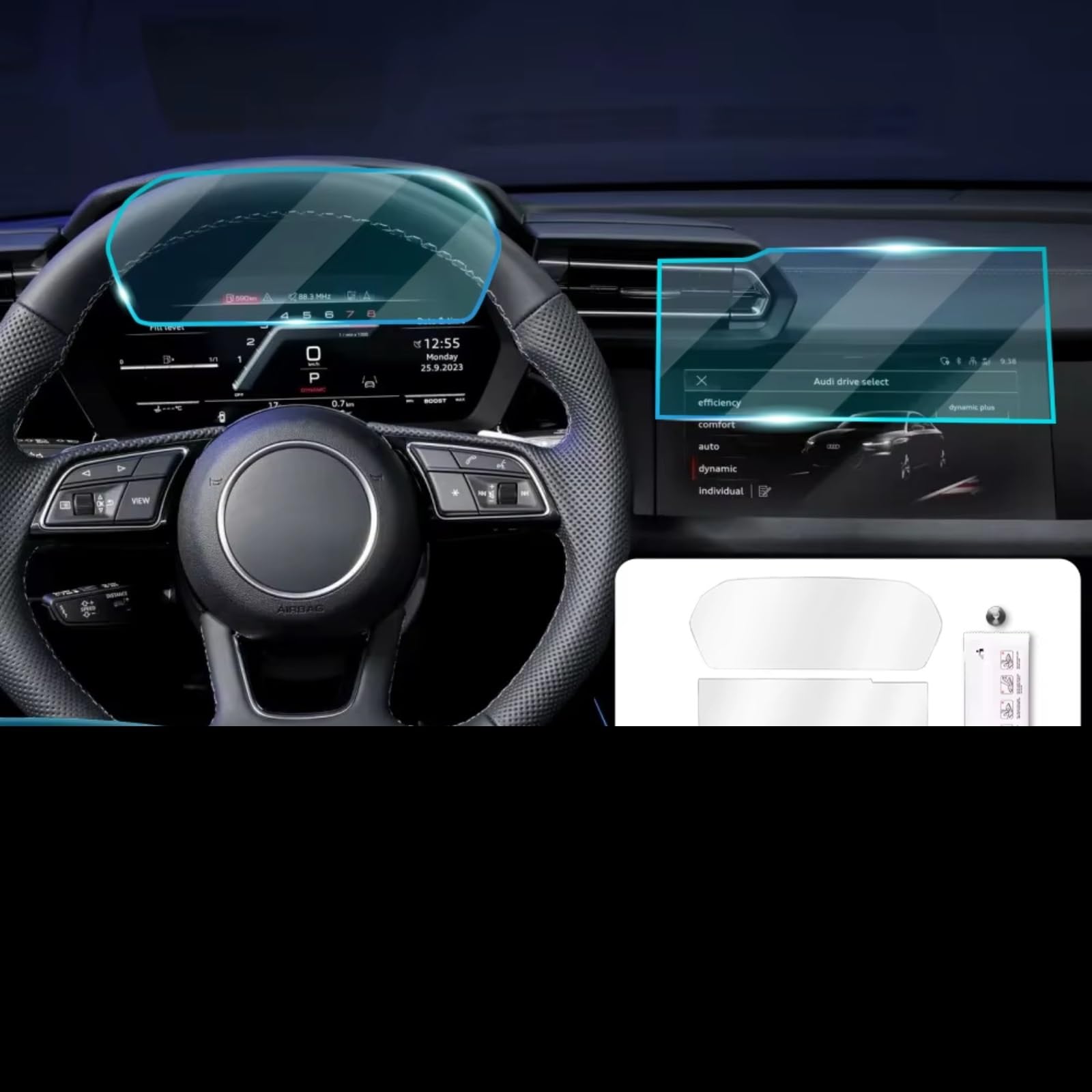 Kompatibel Mit Für A3 2023–2024, Auto-Mittelkonsole, GPS-Navigation, Displayschutzfolie, Auto-Display-Abdeckung, HD-Klarfolie Navigation Schutzfolie(Set)