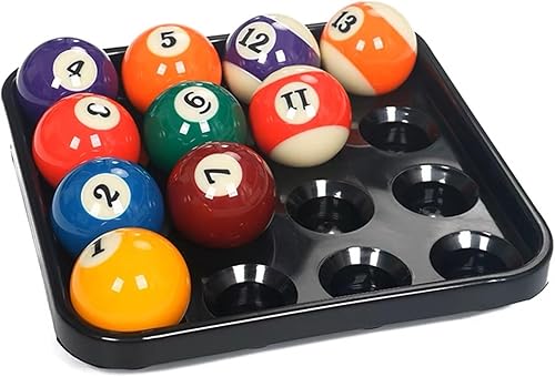 Miniatura 4 de Bandeja de bola de billar estándar para 16 bolas, bandeja de transporte de bolas de plástico negro de 2 14 pulgadas para mesa de billar