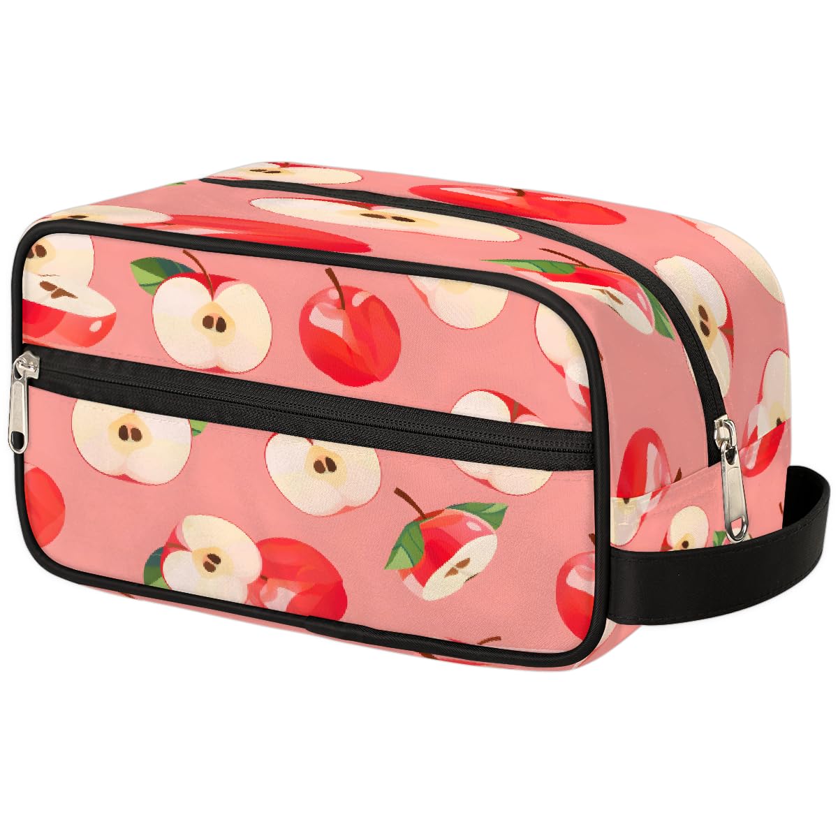 Pardick Simple Red Apple Travel Toiletry Bag for Women Men Lightweight Cosmetic Makeup Bag Organizer Waterproof Shaving Bag Dopp Kit with Large