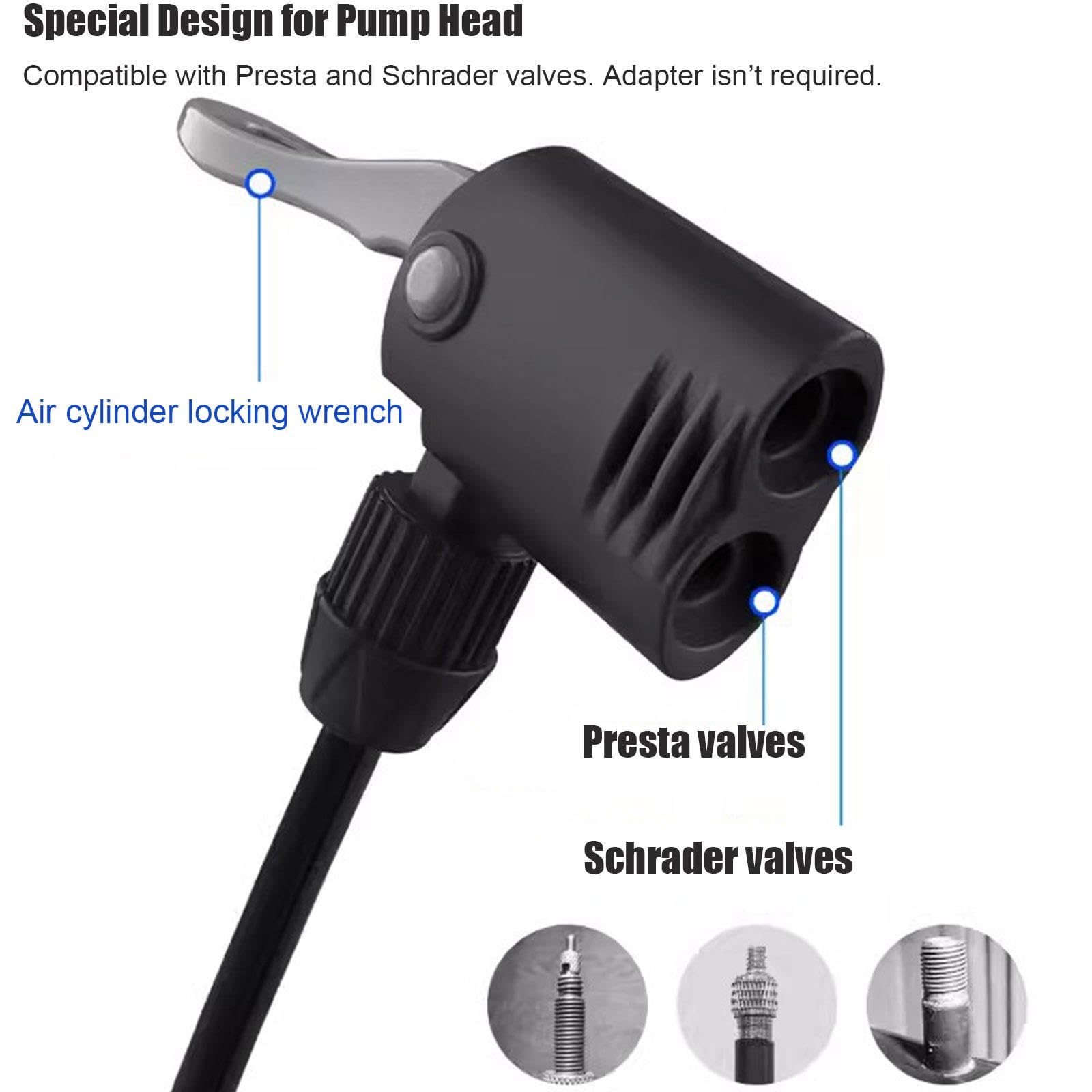 Pompa per Bici - Pompa per Pneumatici da Bicicletta - Pompe Ad Aria Ad Alta Pressione da 160 PSI con Valvola Presta e Schrader per Pneumatici MTB BMX, Palloni, Gonfiabili