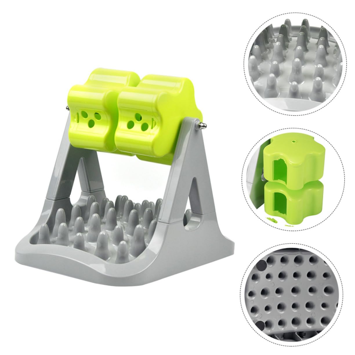 Toddmomy 1pièce Bol De Nourriture Automatique pour Chien Distributeur De Croquettes Jouet Entraînement Interactif pour Animaux Gris Vert