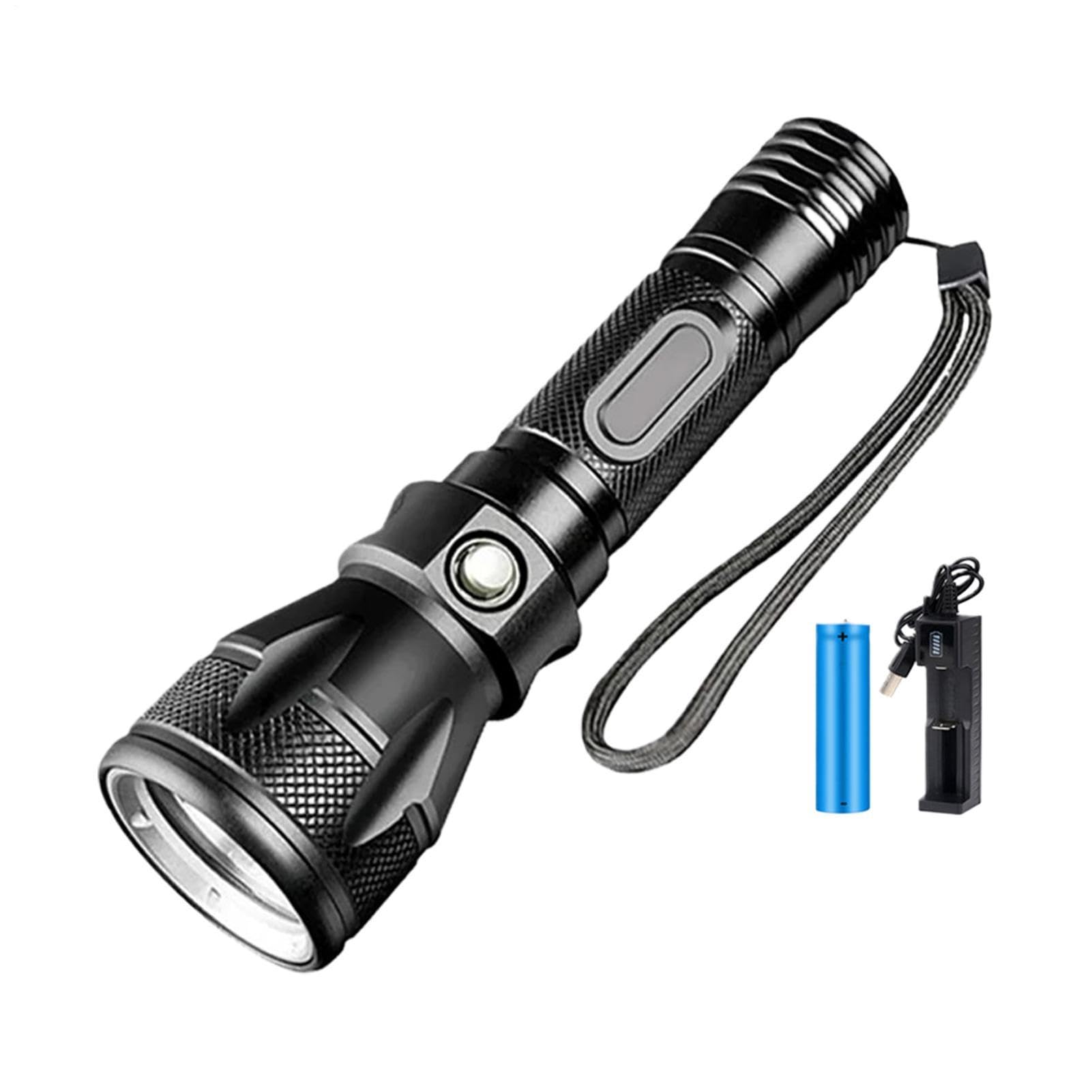 Torcia subacquea per immersioni, ricaricabile, impermeabile, ad alta potenza, con | Torcia subacquea per snorkeling notturno, attività sportive all'aria aperta e