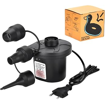 Electric Air Pump Air Pump Air Mattress Portable 2 in 1 Inflate and Deflate Electric Pump with 3 Air Nozzles for Inflatable Mattress Boat Air Mattress Pool Swimming Ring