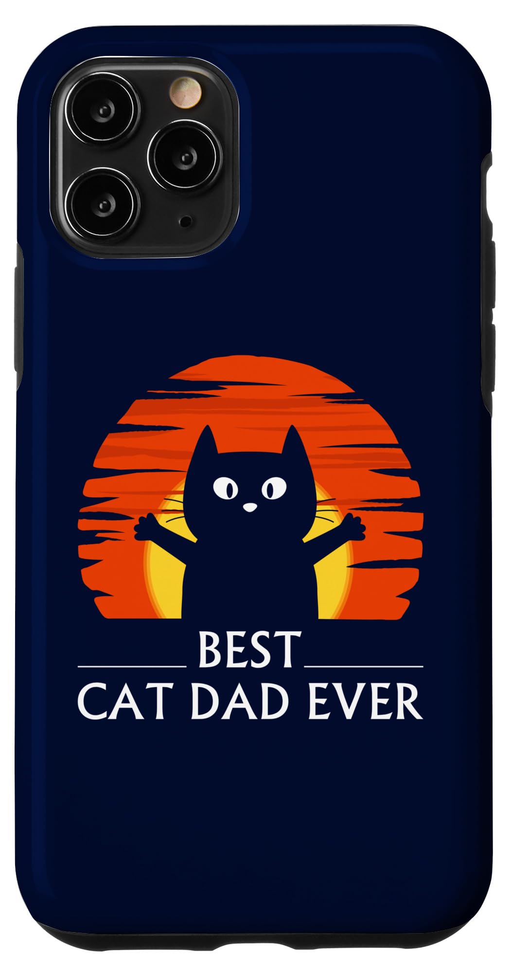 iPhone 11 Pro Best Cat Dad Ever Japanese Style Funny Cat With Paws Mens Case