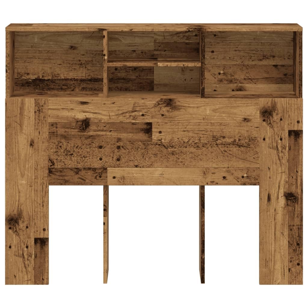 Homgoday Cabecero con caja de madera de 120 x 19 x 103,5 cm, de aglomerado, para muebles, baúles y baúles, caja de jardín, porta herramientas de jardín, puf de exterior, baúl de exterior