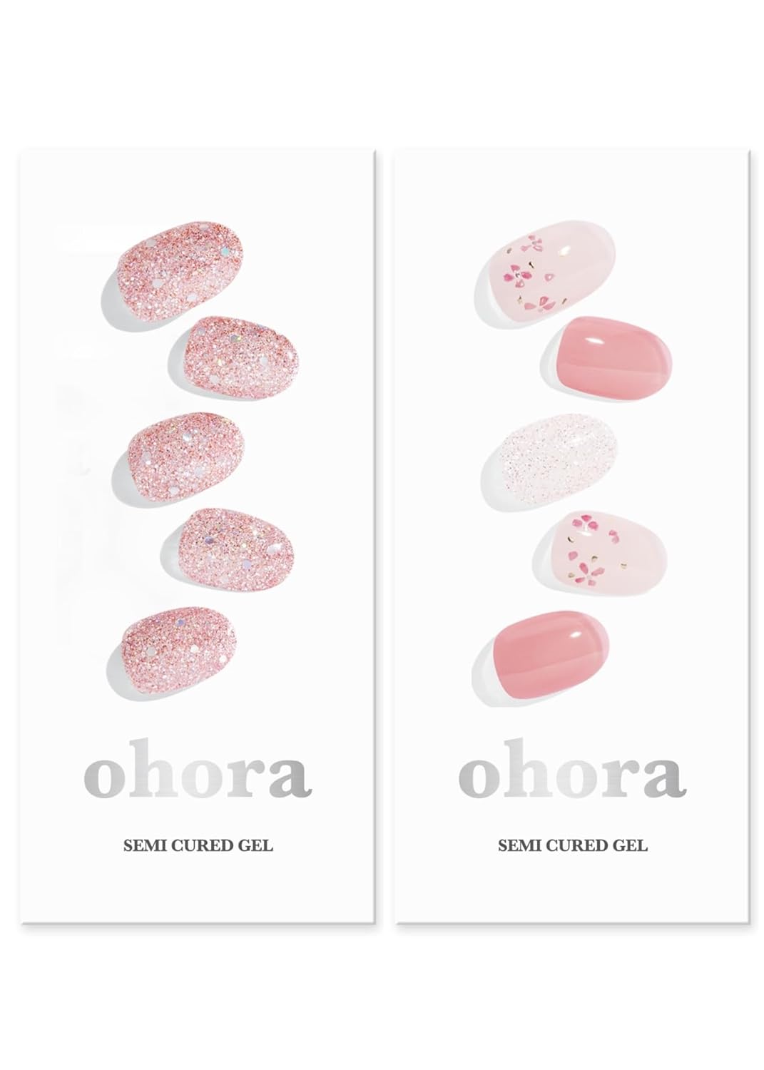 ohora Semi Cured Gel Nail Set of 2 (N Pixie Dust & N Rose Diamond) - Professional Salon-Quality Nail Care