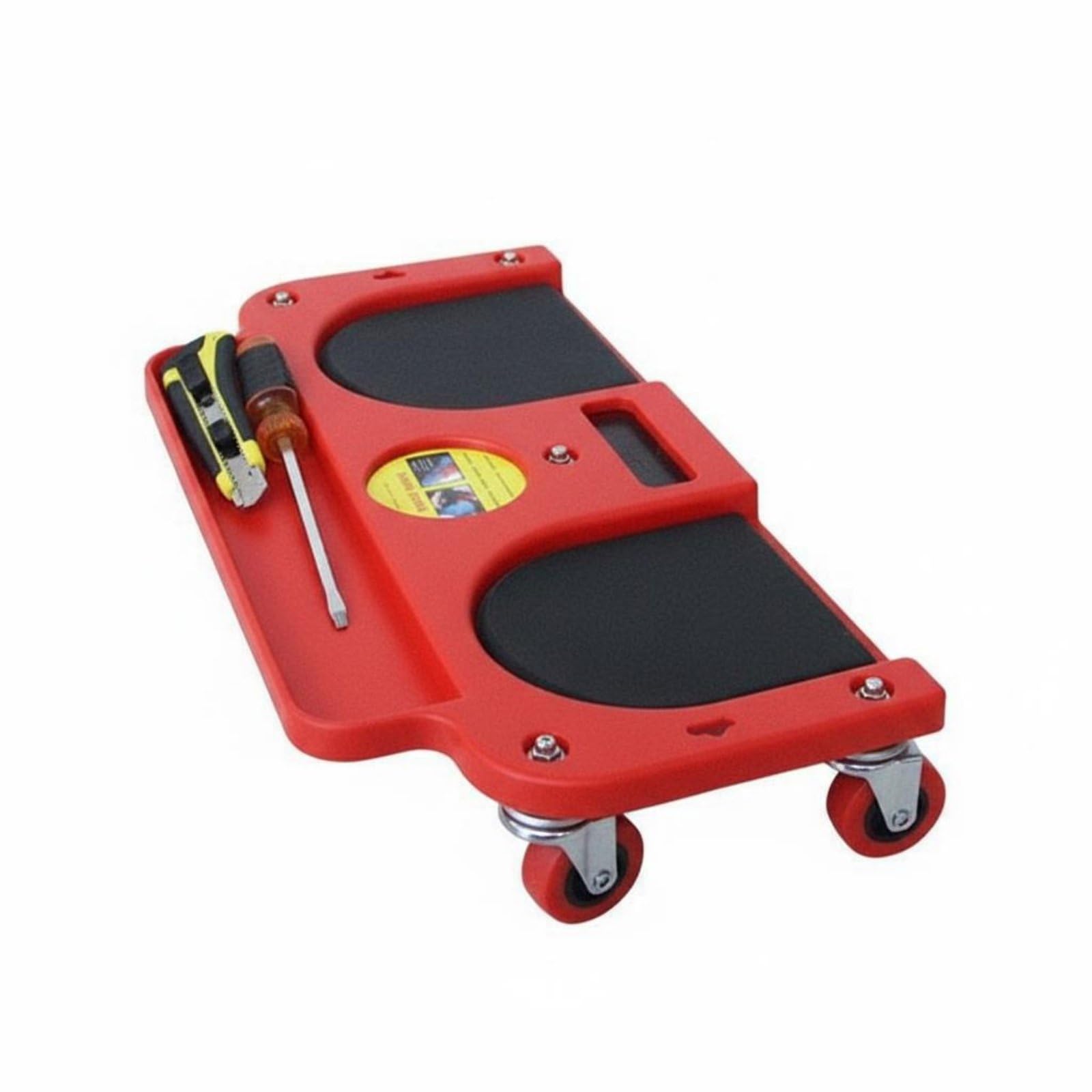 Gralara Rodillera con Ruedas Rodante Carro de Rodillas de Trabajo Cojín de Rodillas con Movilidad Fluida Gracias Ruedas 360 Bandeja y Soporte para Piezas, Rojo