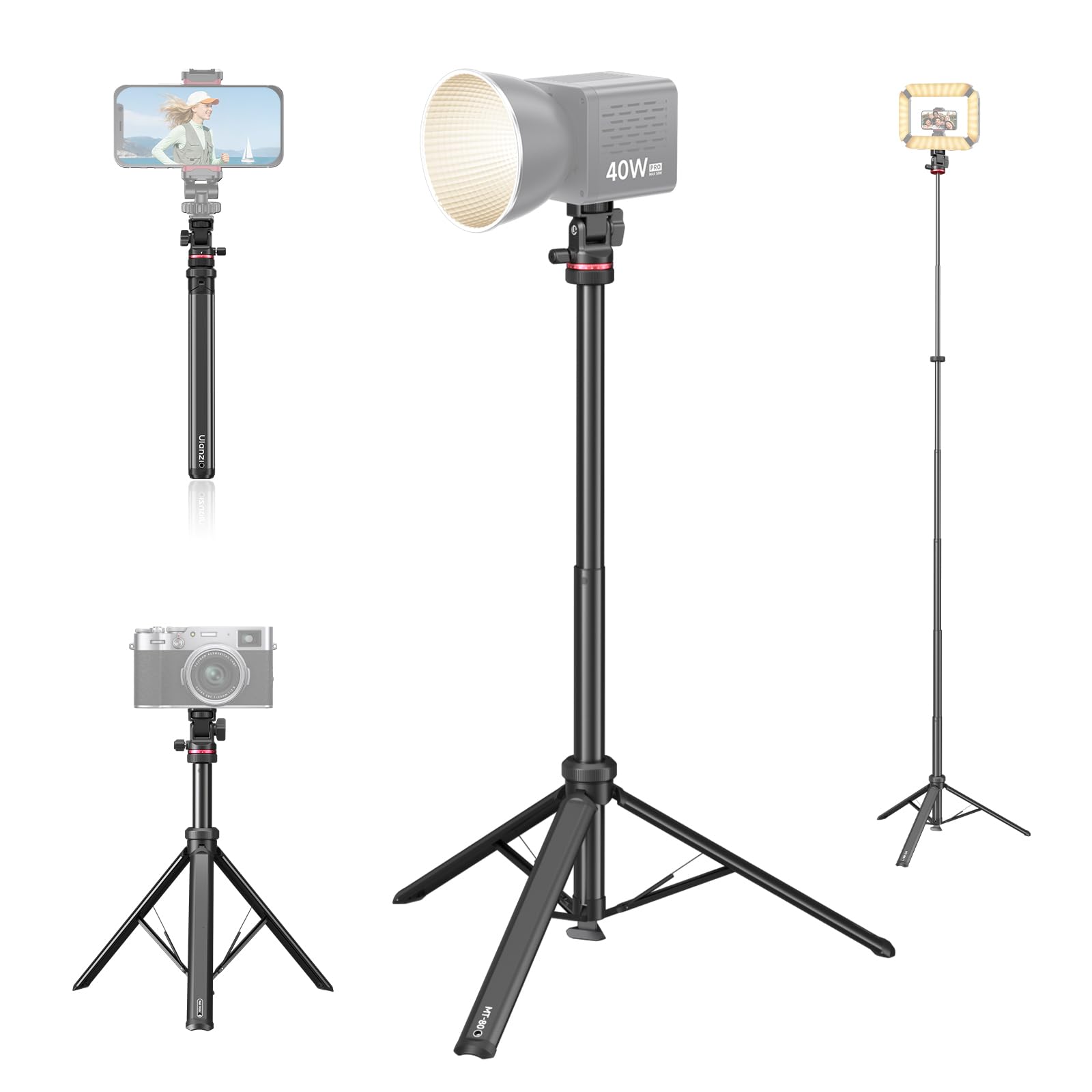 Amazon | ULANZI MT-80 アルミニウム三脚スタンド 7フィート 延長可能