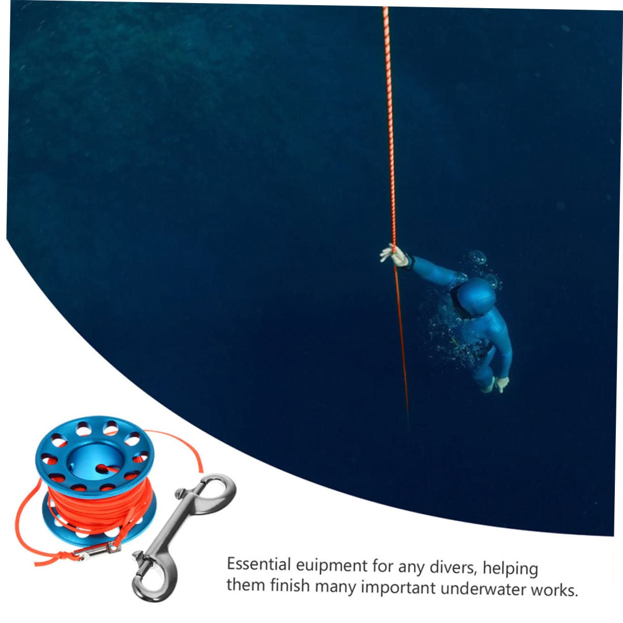 balacoo Sets Scuba Diving Spool Reel Buoy Snap Hook for Technical Diving Scuba Cave Line