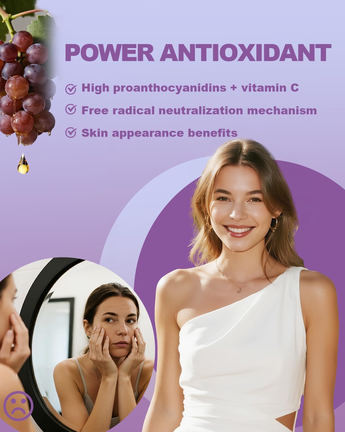 Natural Grape Seed Extract Drops-300 mg Grape Seed Extract Liquid Supplement - Maximum Strength Vitis Vinifera Seed Tincture, Standardized to 95% Polyphenols, Non-GMO, Gluten Free (60ml) - Image 3