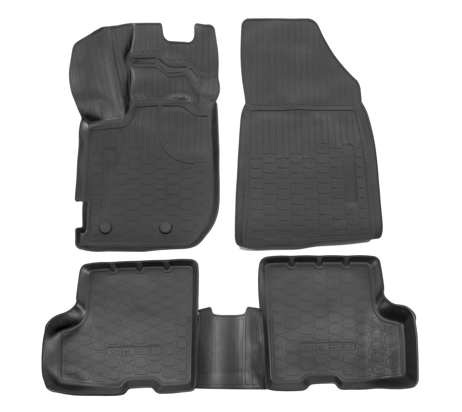 J&J AUTOMOTIVE | Tapis De Sol en Caoutchouc TPE Toutes Saisones pour Duster 2017-2024 Bord Haut Noir Antidérapant Toutes Saisons