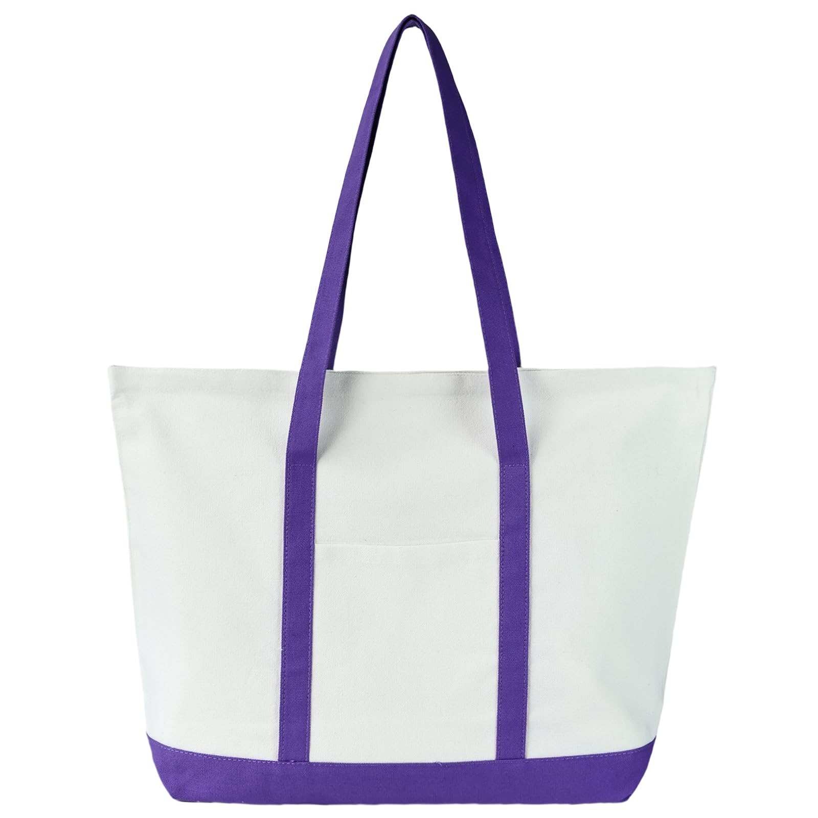 Canvas Tote Bag with External Pocket Extra Large Canvas Tote Bag Heavy Duty Grocery Shopping Bags Weekender Bag