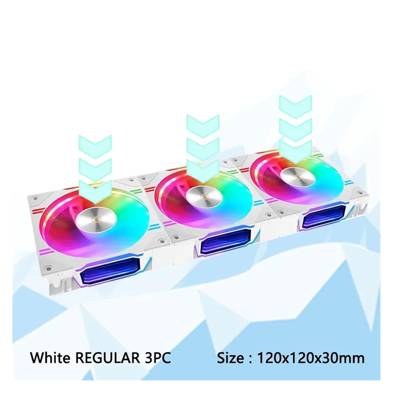 120X120X30mm Computer Case Cooling Fan Air Cooling/Water Cooling Radiator ARGB(White Regular 1PC)