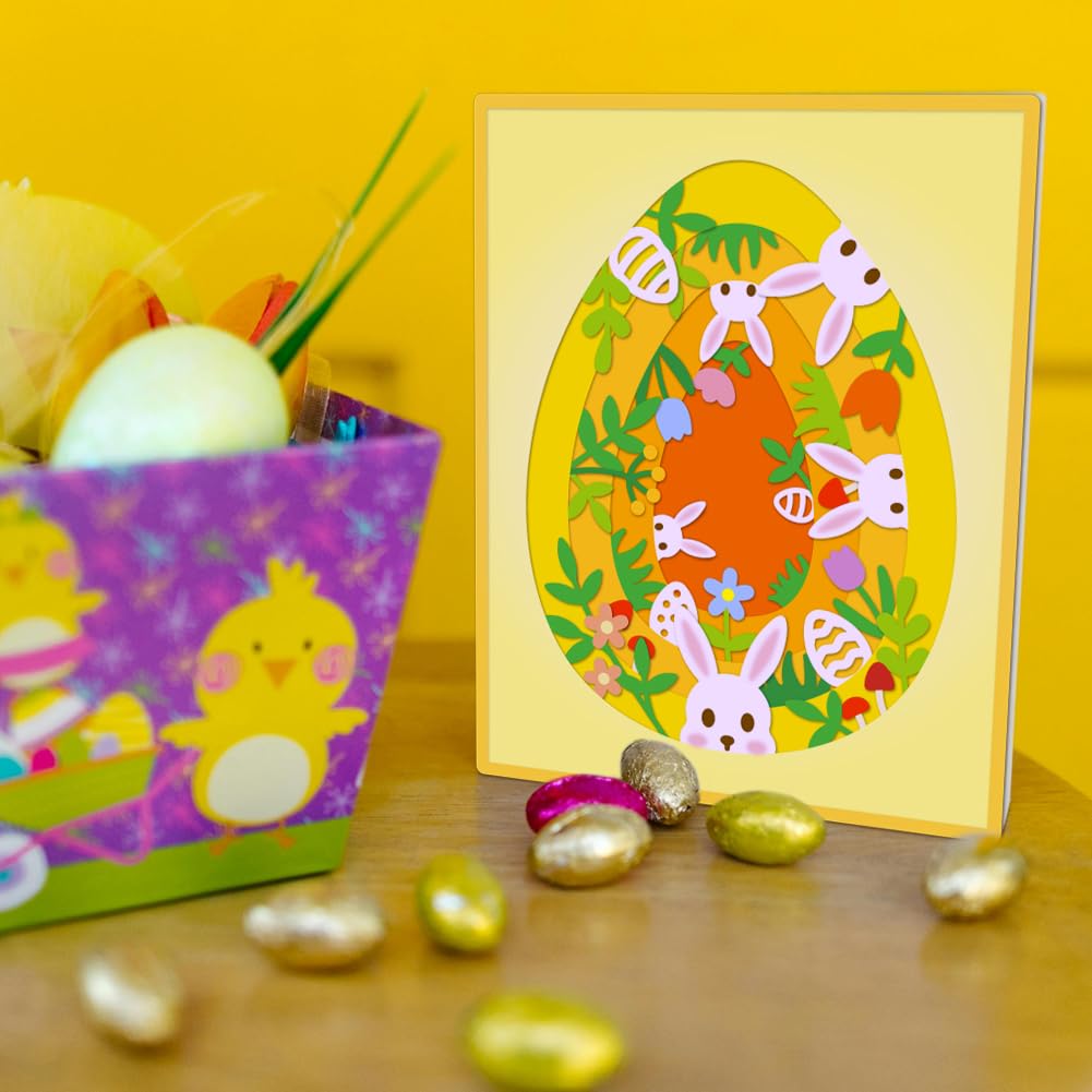 GLOBLELAND Fustelle Pasquali In Metallo 42 Pezzi - Set Con Conigli, Polli E Cornici Per Scrapbooking E Biglietti - 5