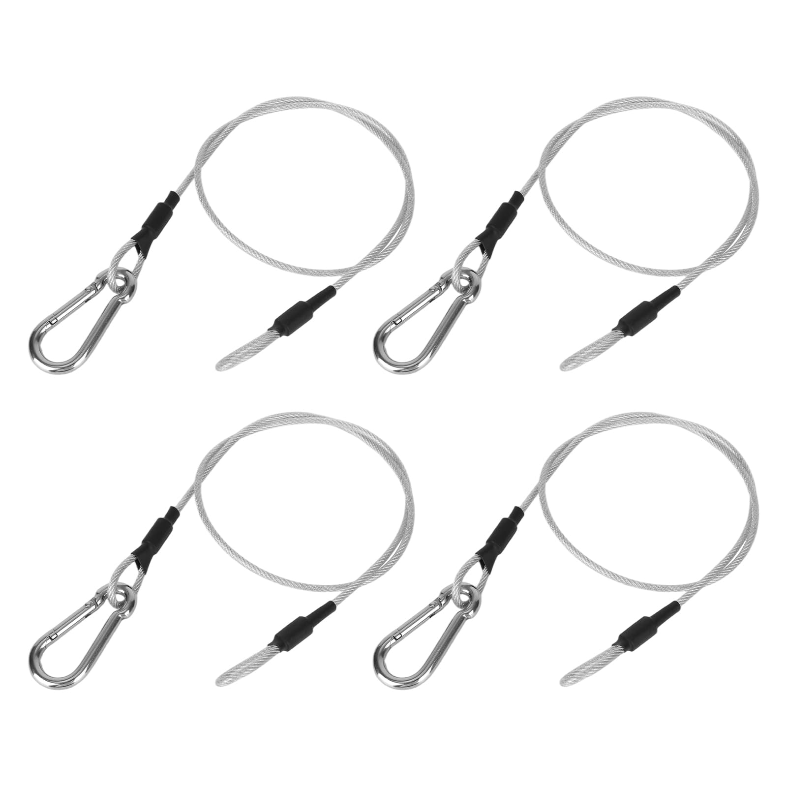 Goktvai 4pcs Hanging Chain Cable with Carabiner, Bird Feeder and Hook Rope Hanger Metal Bird Feeder Hanging Wire Slinky for Flower Basket Plant Birdhouse, Mountaineering Gear Climbing Accessories